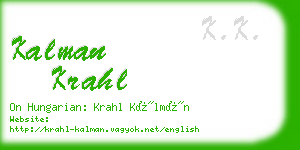 kalman krahl business card